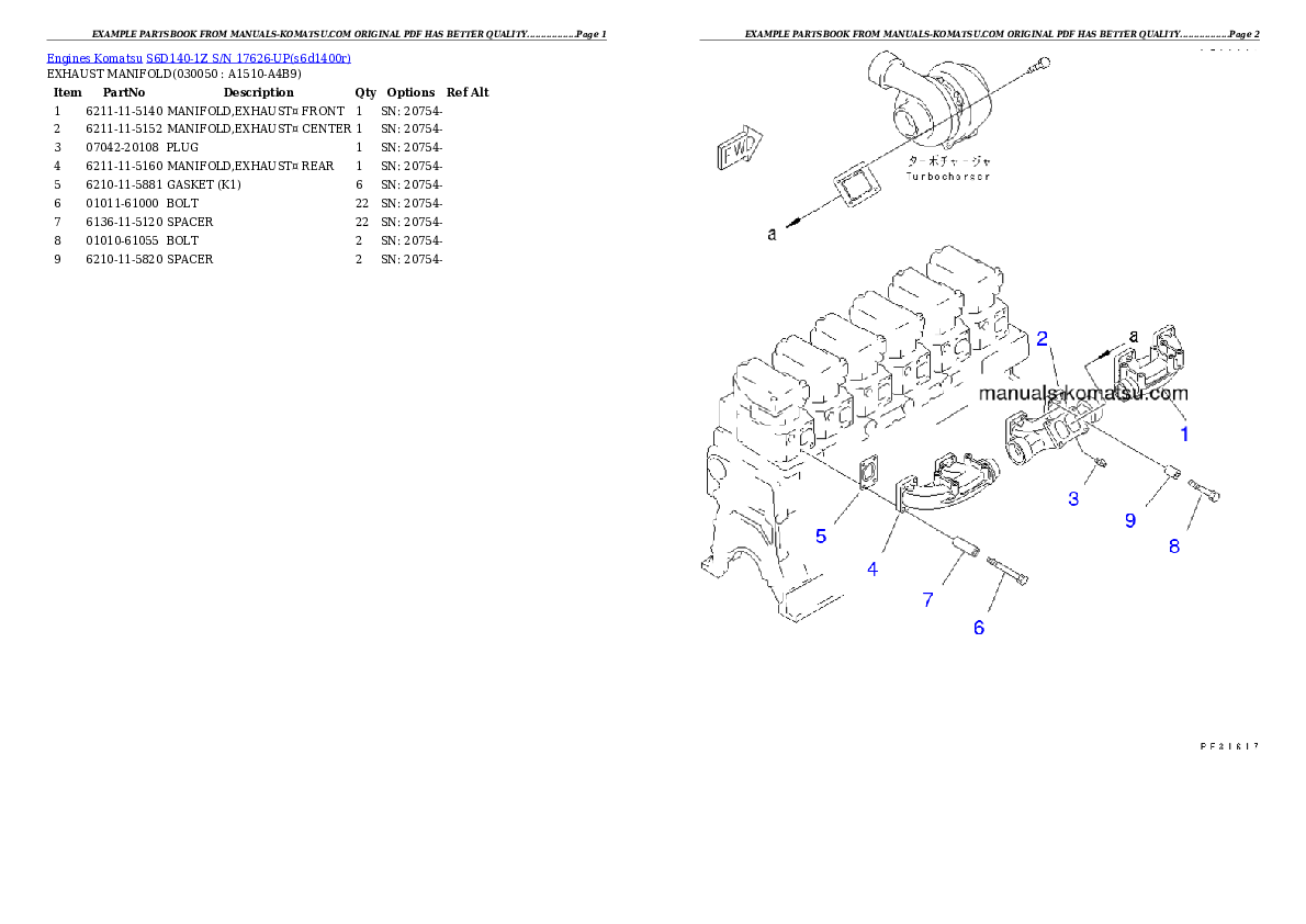 Protected: S6D140-1Z S/N 17626-UP Partsbook