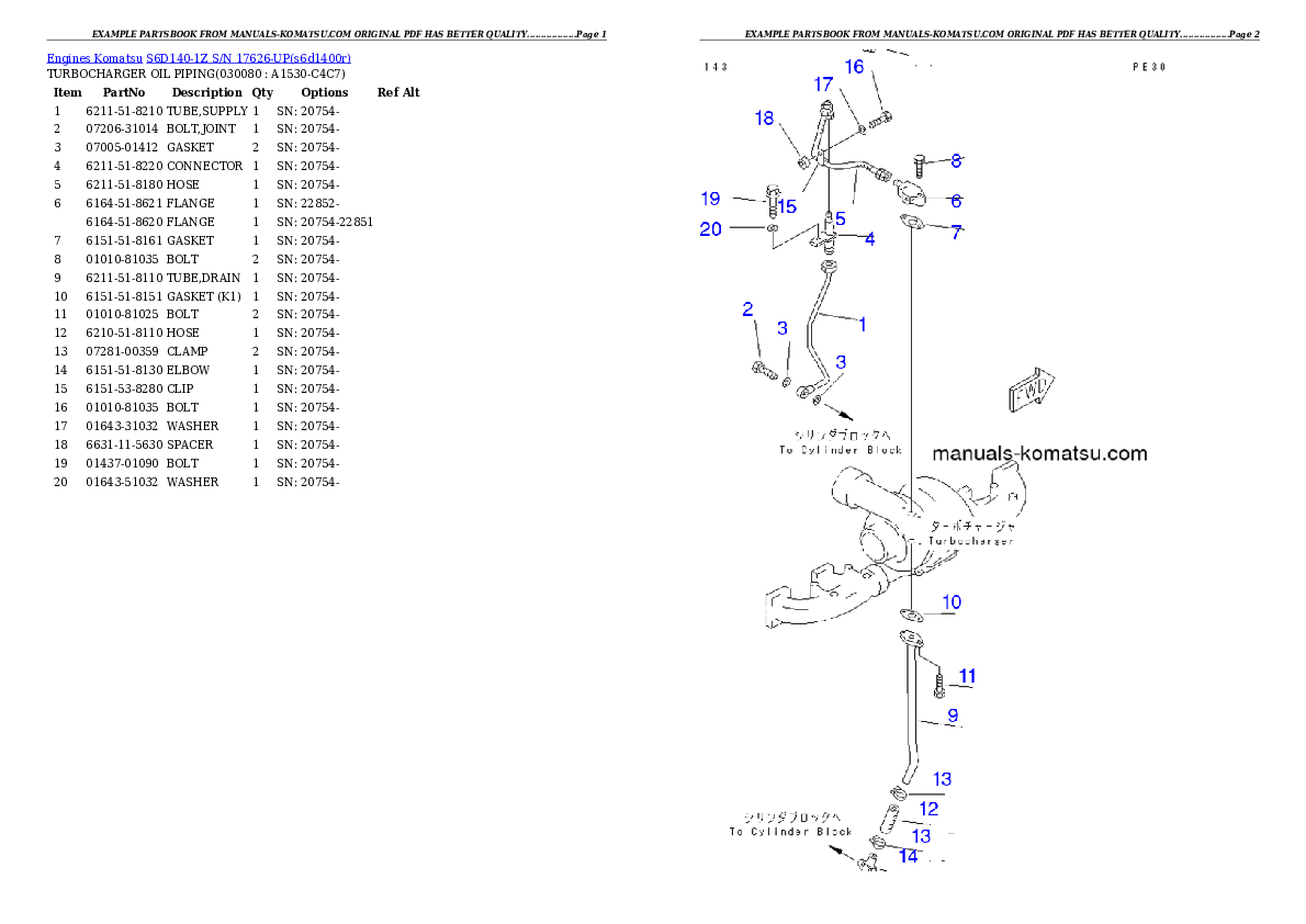 Protected: S6D140-1Z S/N 17626-UP Partsbook