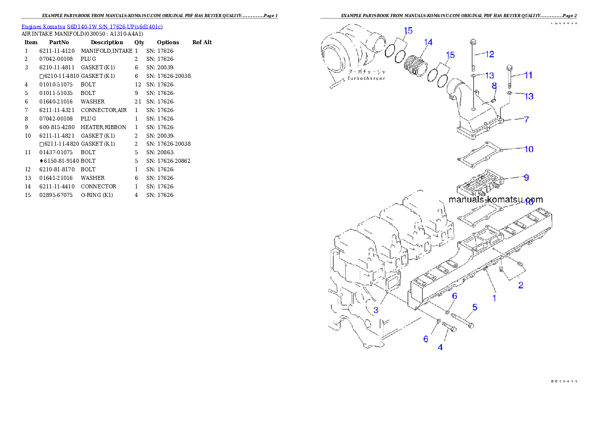 Protected: S6D140-1W S/N 17626-UP Partsbook