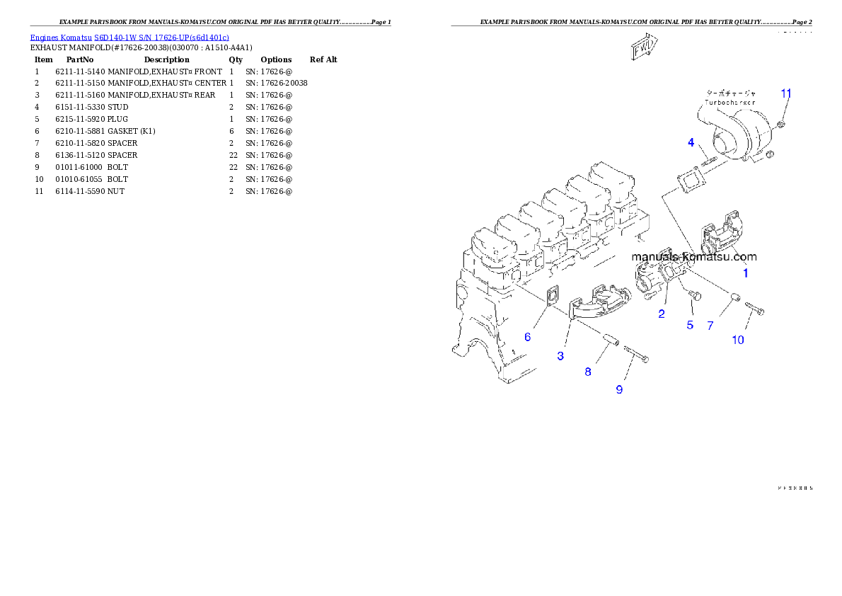 Protected: S6D140-1W S/N 17626-UP Partsbook