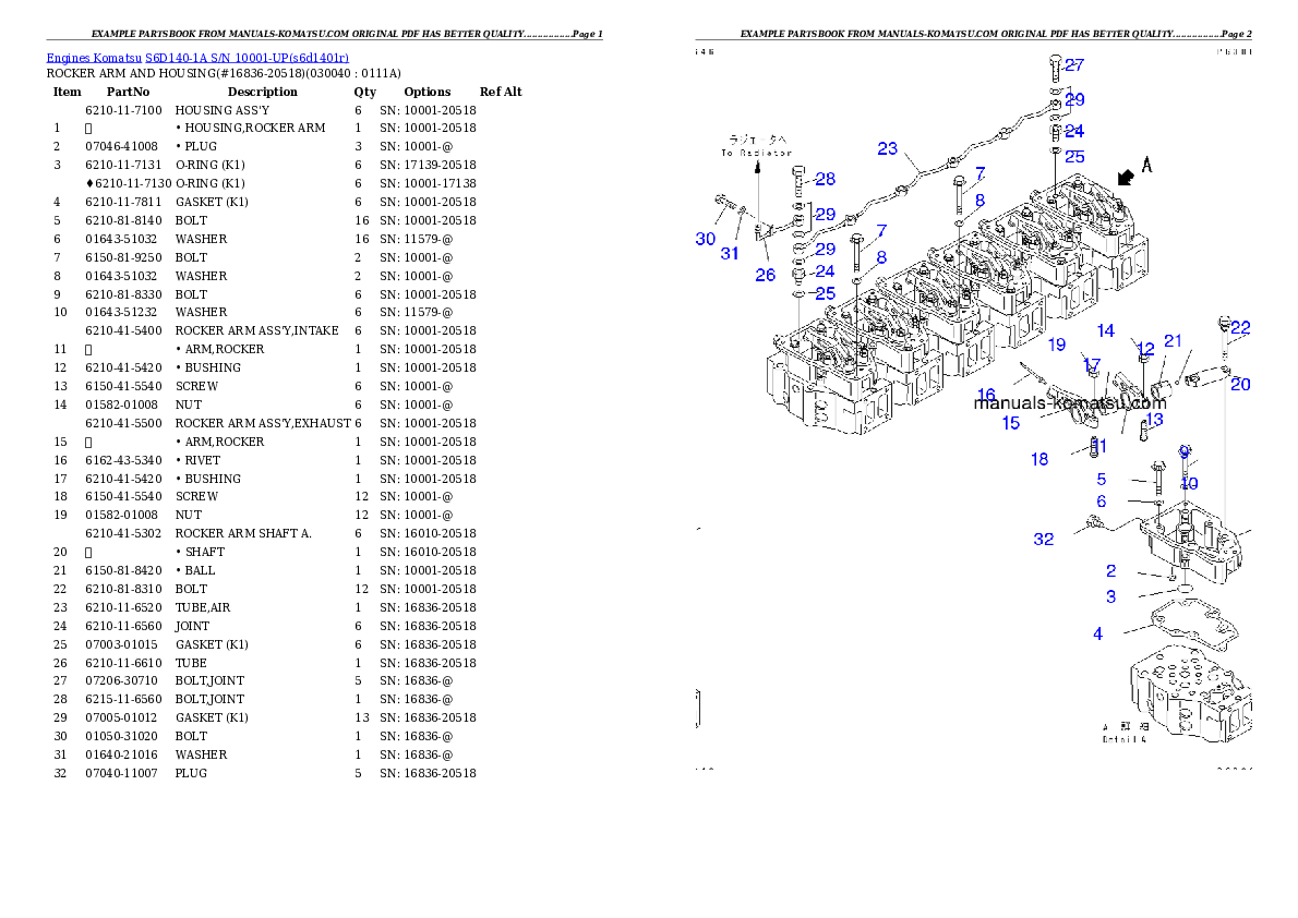 Protected: S6D140-1A S/N 10001-UP Partsbook