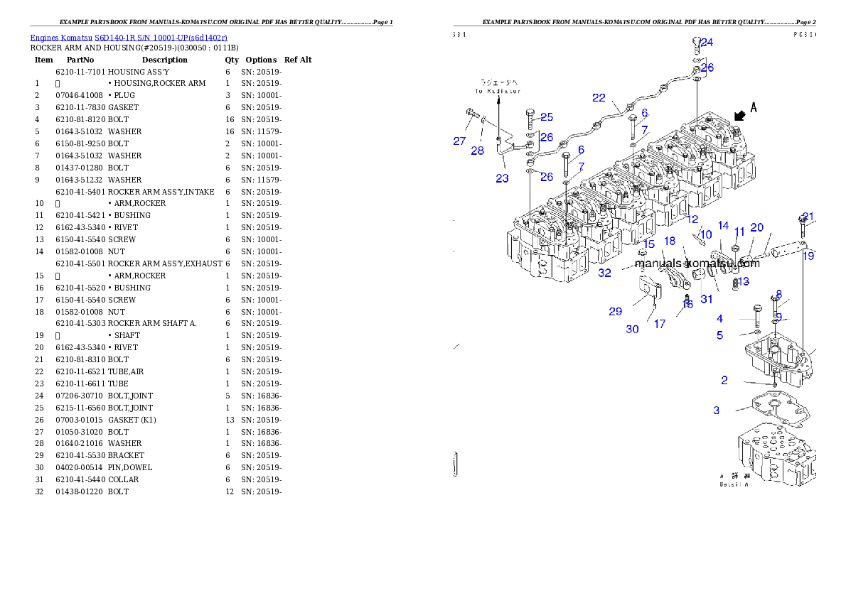Protected: S6D140-1R S/N 10001-UP Partsbook