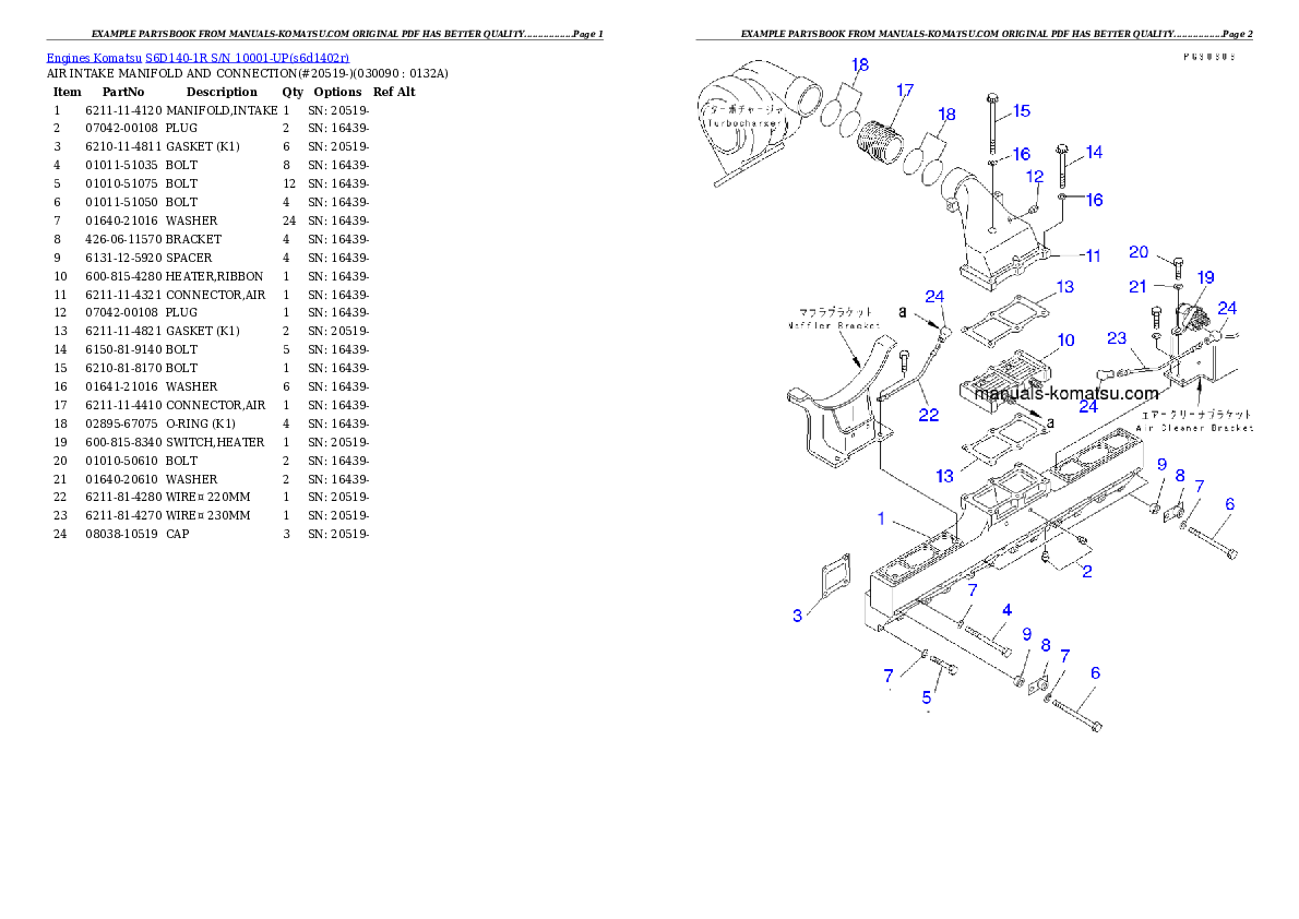 Protected: S6D140-1R S/N 10001-UP Partsbook