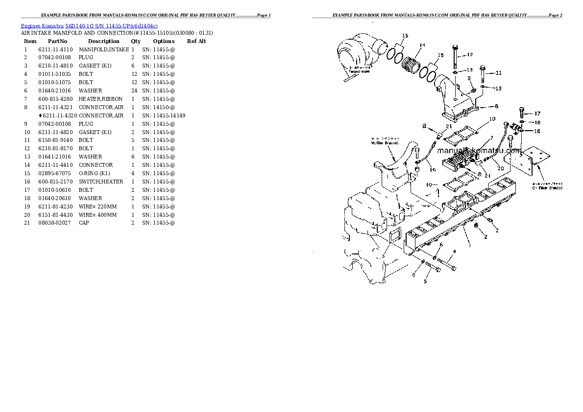 Protected: S6D140-1G S/N 11455-UP Partsbook