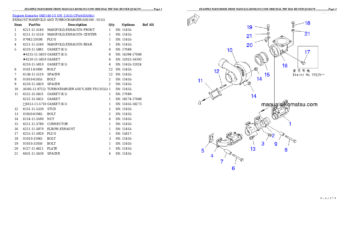 Protected: S6D140-1G S/N 11455-UP Partsbook