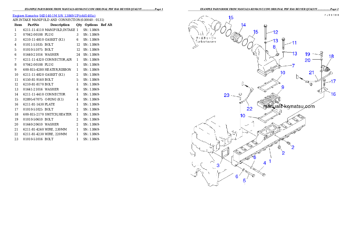 Protected: S6D140-1M S/N 13869-UP Partsbook