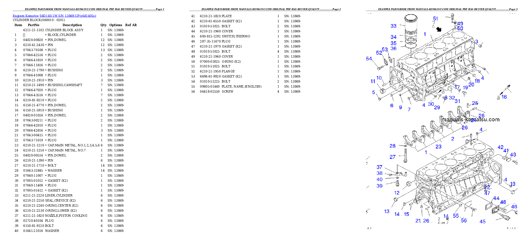 Protected: S6D140-1M S/N 13869-UP Partsbook
