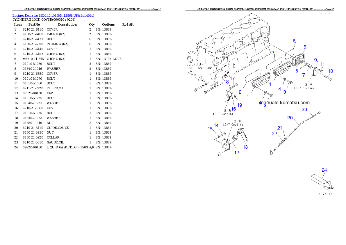 Protected: S6D140-1M S/N 13869-UP Partsbook