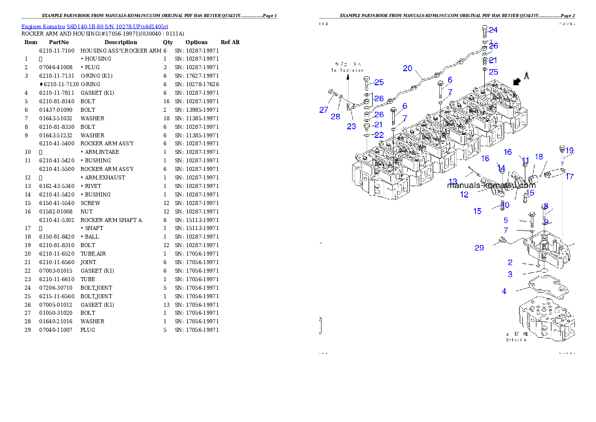Protected: S6D140-1B-80 S/N 10278-UP Partsbook
