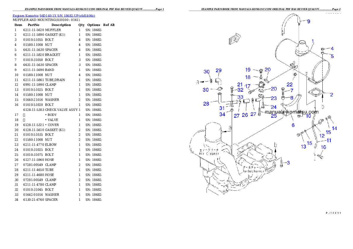 Protected: S6D140-1X S/N 18682-UP Partsbook