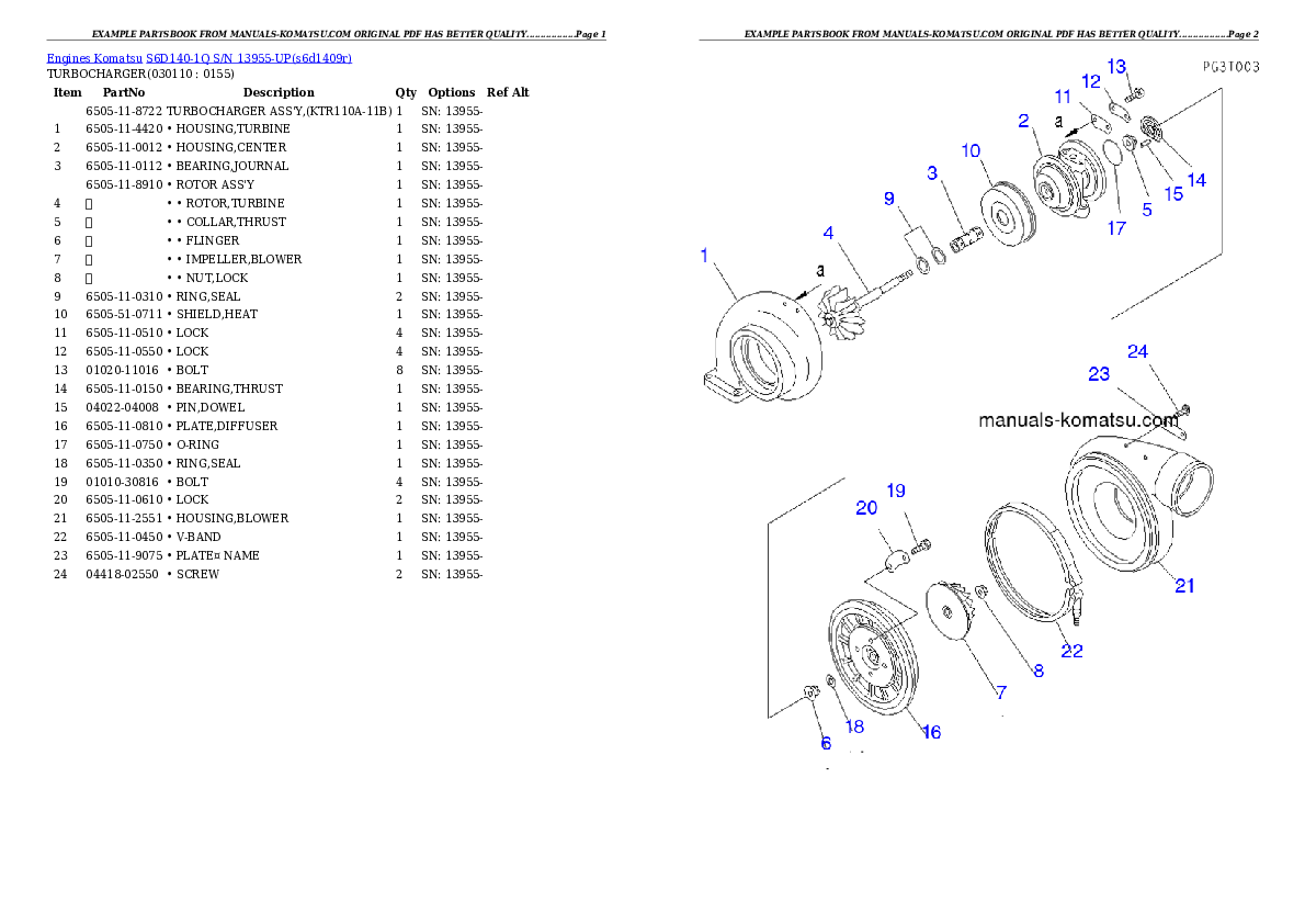 Protected: S6D140-1Q S/N 13955-UP Partsbook