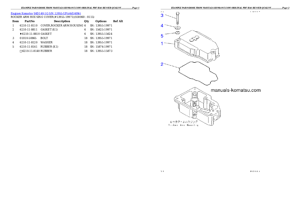 Protected: S6D140-1Q S/N 13955-UP Partsbook