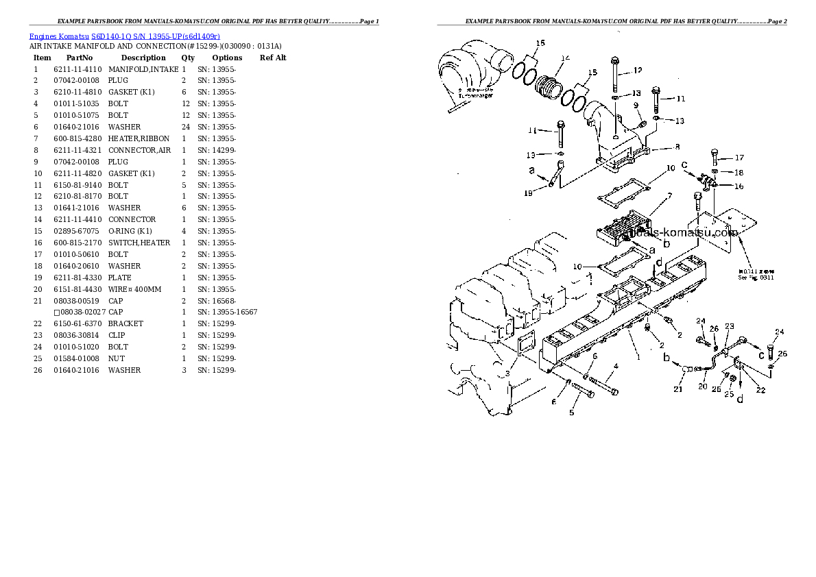 Protected: S6D140-1Q S/N 13955-UP Partsbook