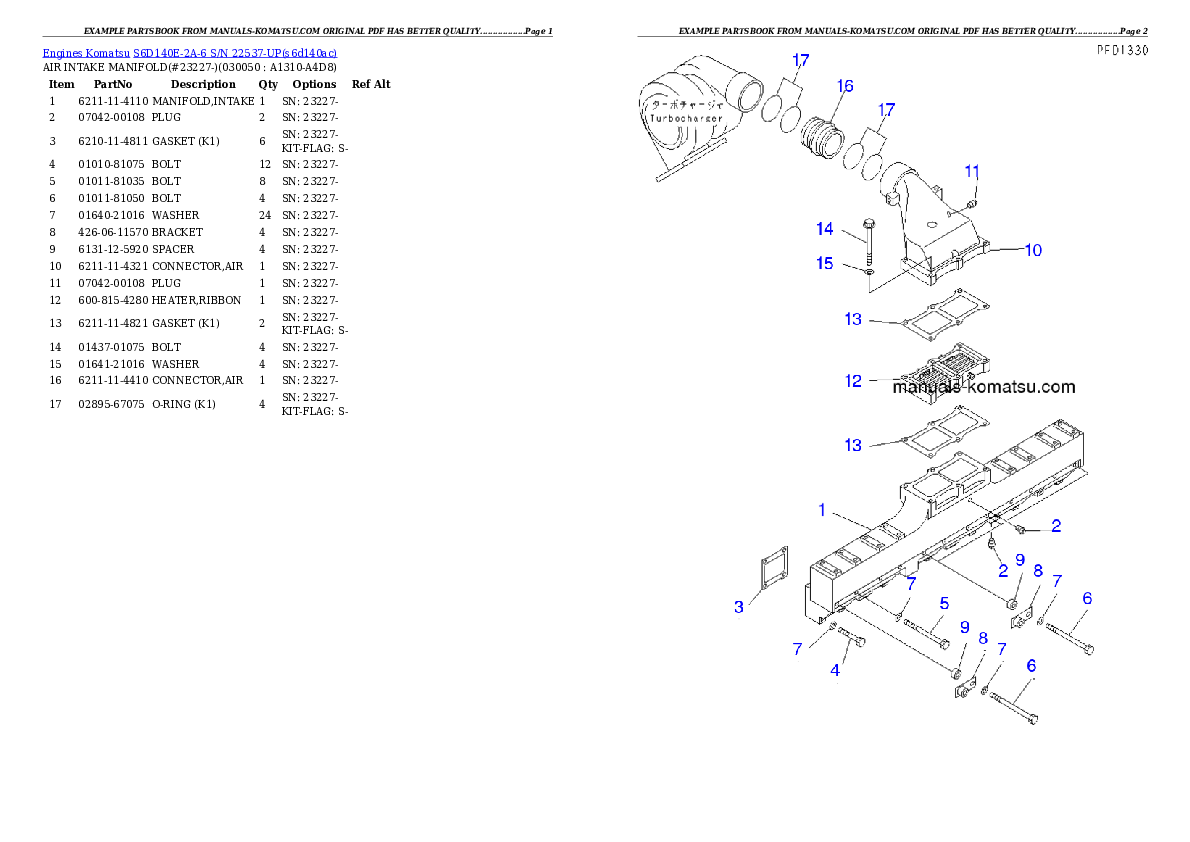 Protected: S6D140E-2A-6 S/N 22537-UP Partsbook