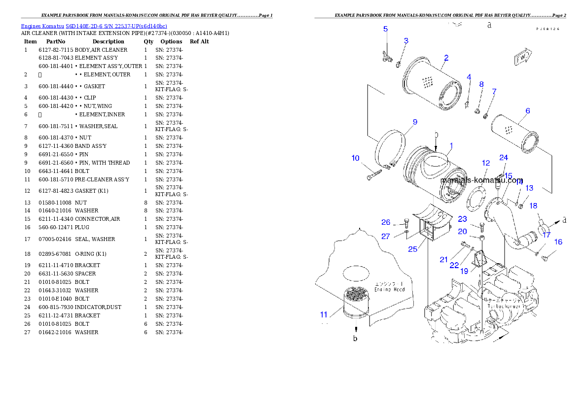 Protected: S6D140E-2D-6 S/N 22537-UP Partsbook
