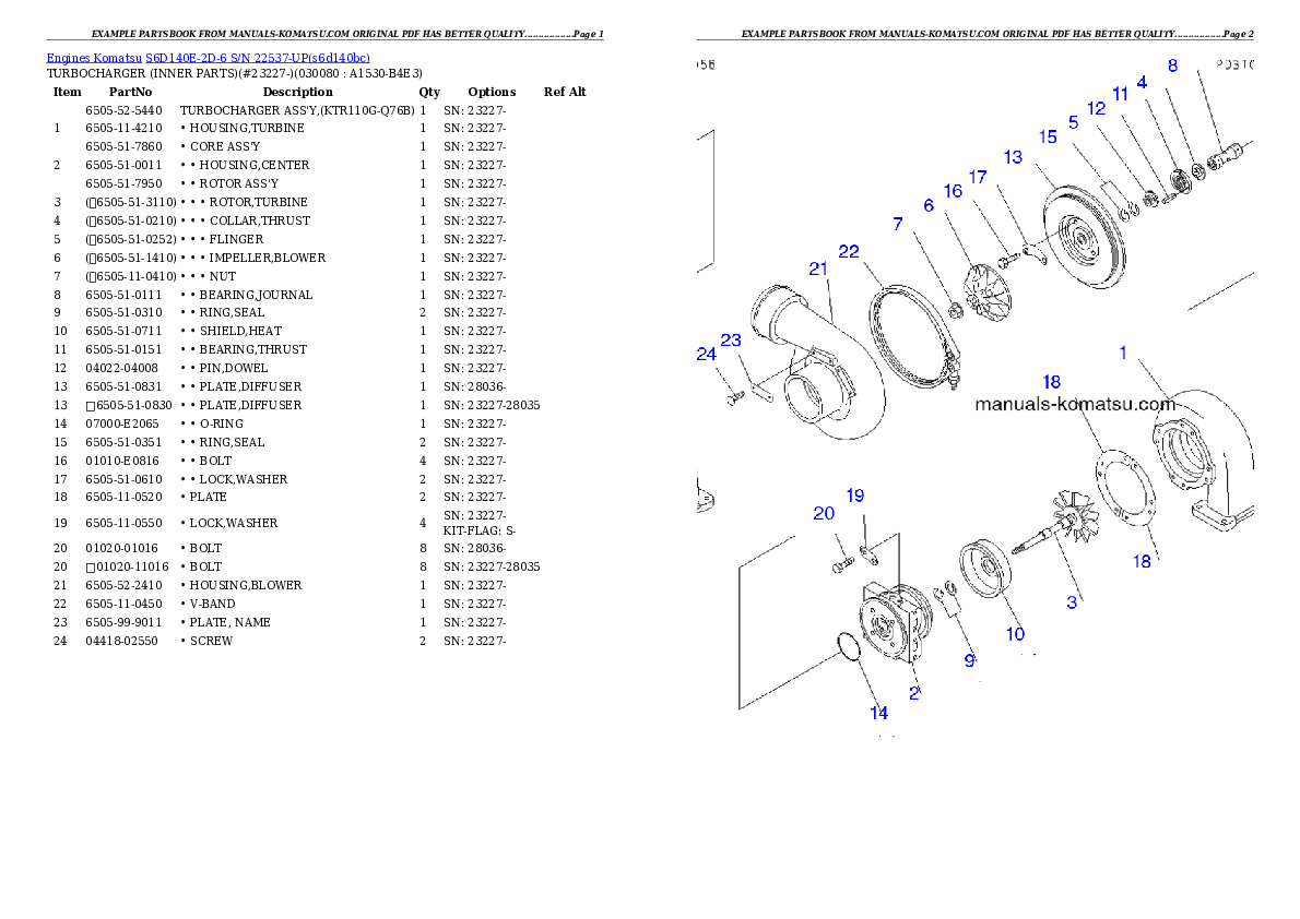Protected: S6D140E-2D-6 S/N 22537-UP Partsbook