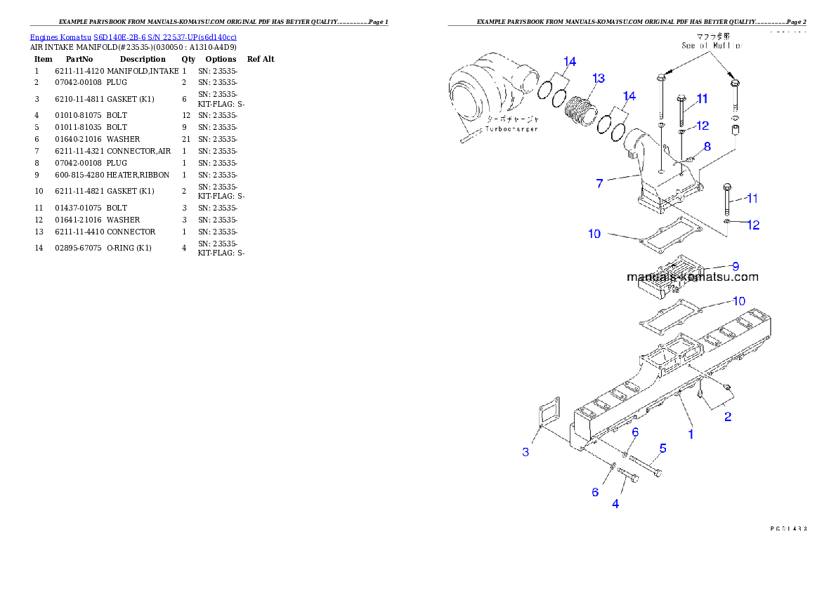 Protected: S6D140E-2B-6 S/N 22537-UP Partsbook