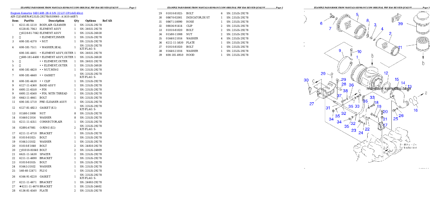 Protected: S6D140E-2B-6 S/N 22537-UP Partsbook