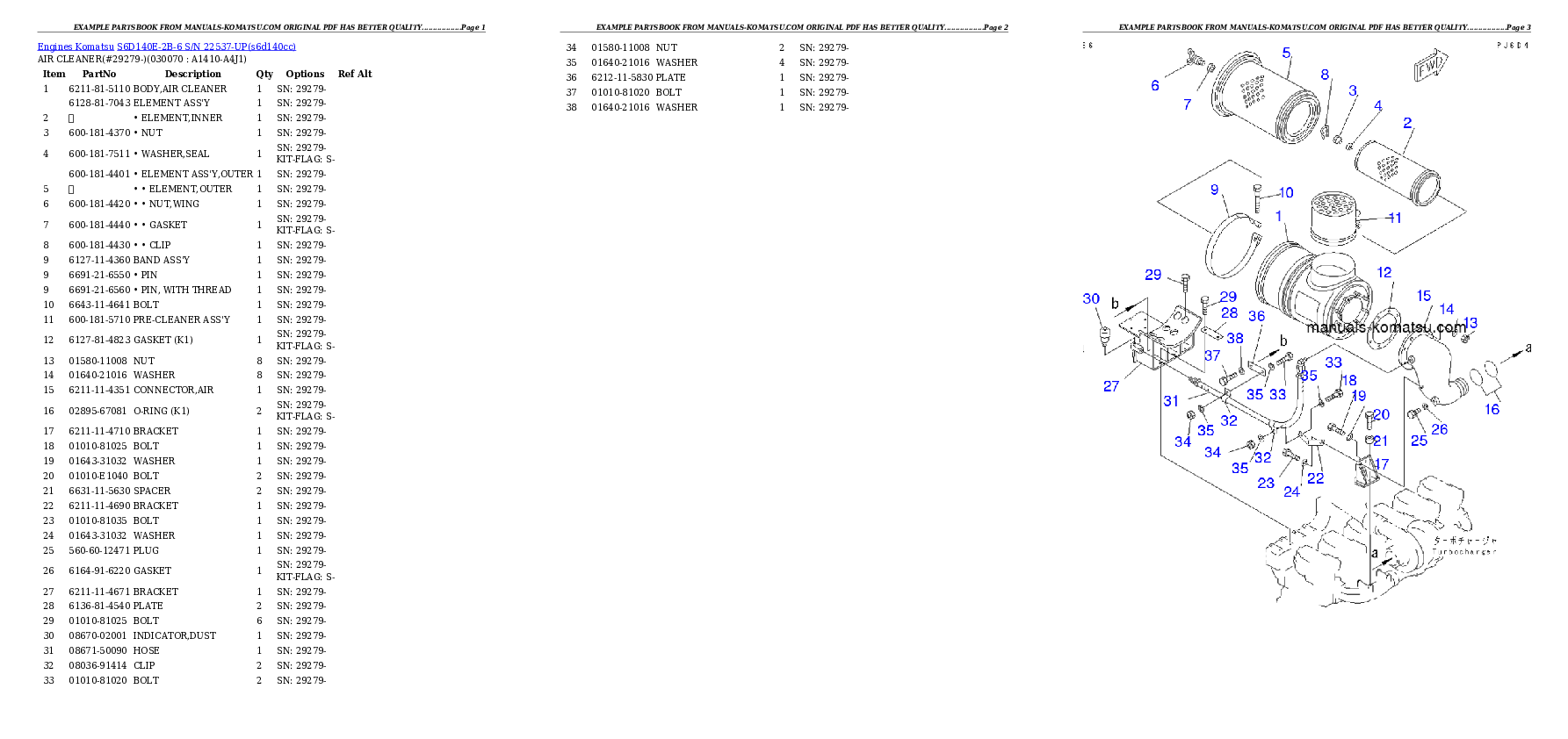 Protected: S6D140E-2B-6 S/N 22537-UP Partsbook