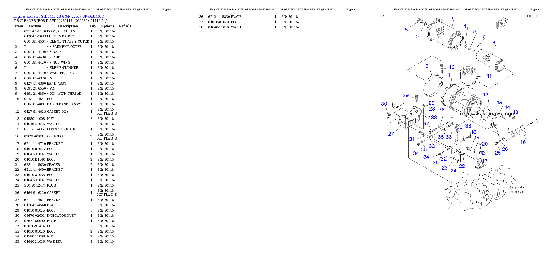 Protected: S6D140E-2B-6 S/N 22537-UP Partsbook