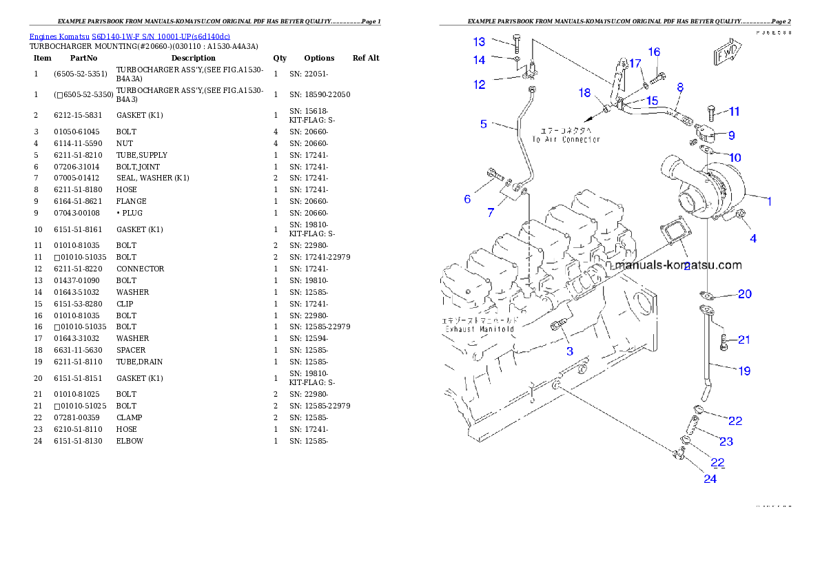 Protected: S6D140-1W-F S/N 10001-UP Partsbook