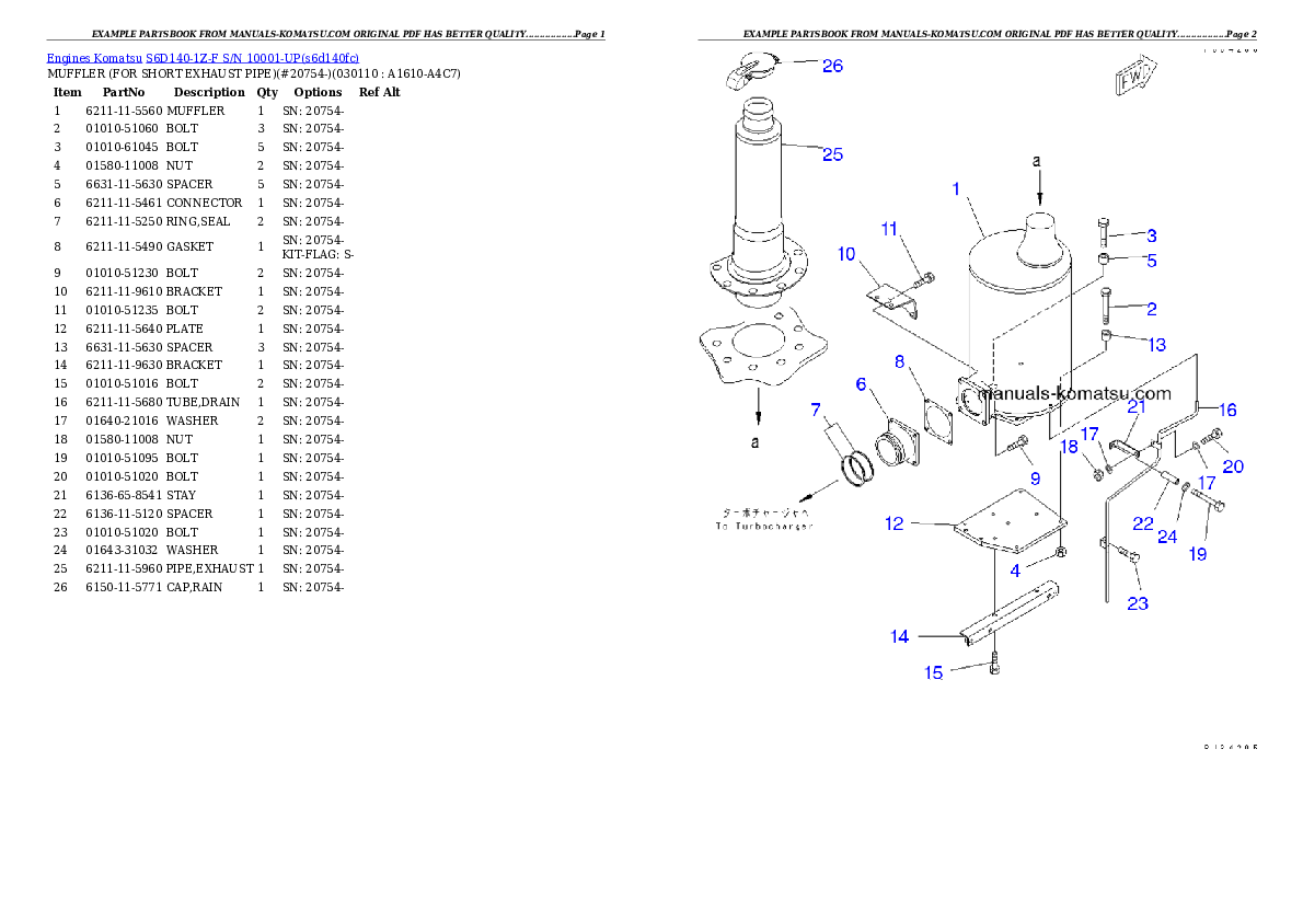 Protected: S6D140-1Z-F S/N 10001-UP Partsbook