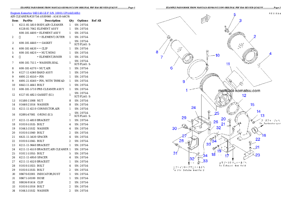 Protected: S6D140-1Z-F S/N 10001-UP Partsbook