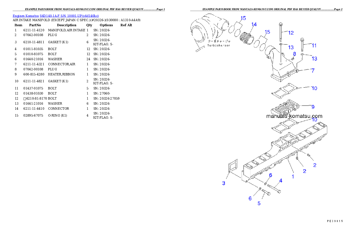 Protected: S6D140-1A-F S/N 10001-UP Partsbook
