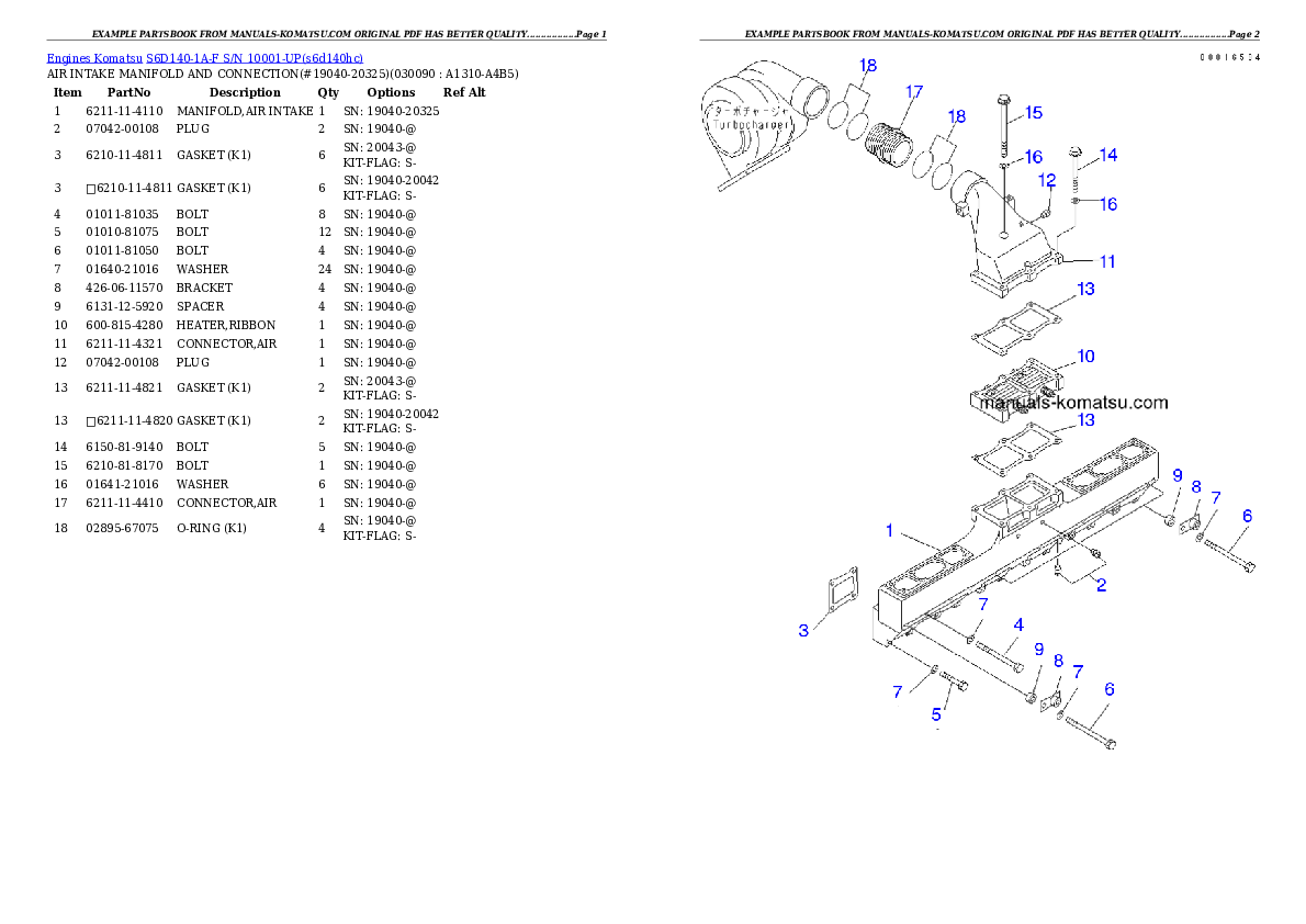 Protected: S6D140-1A-F S/N 10001-UP Partsbook