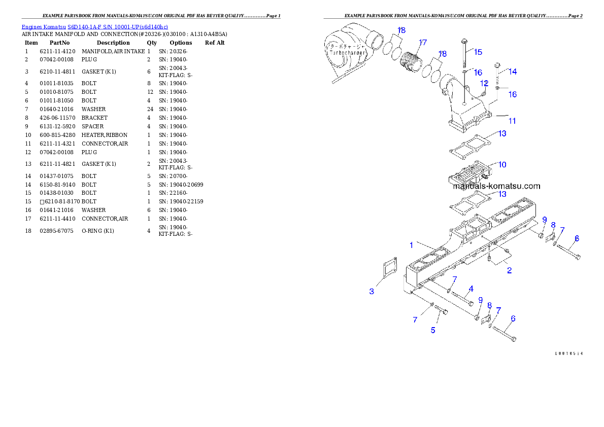 Protected: S6D140-1A-F S/N 10001-UP Partsbook