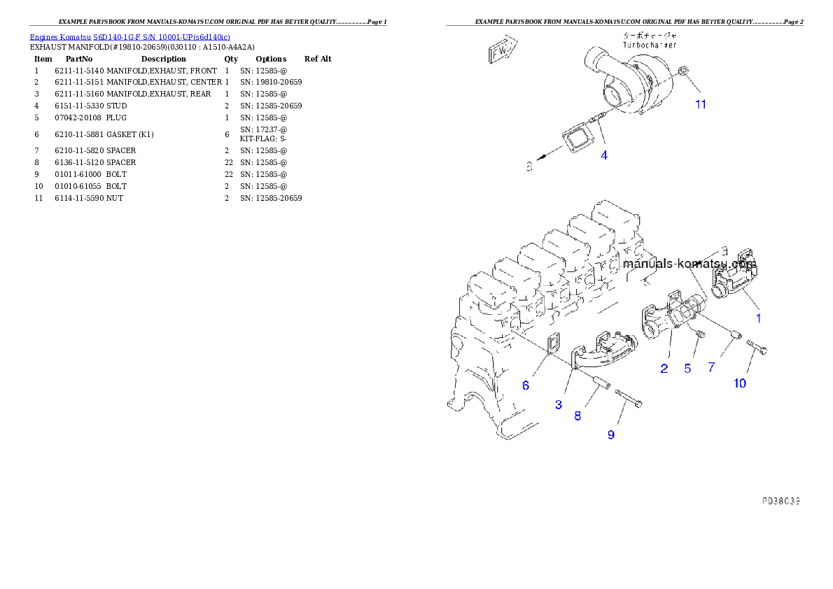 Protected: S6D140-1G-F S/N 10001-UP Partsbook