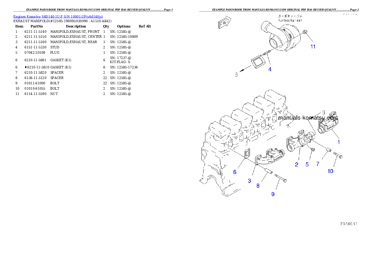 Protected: S6D140-1U-F S/N 10001-UP Partsbook