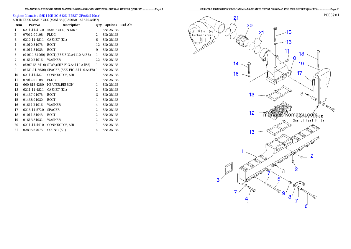 Protected: S6D140E-2C-6 S/N 22537-UP Partsbook
