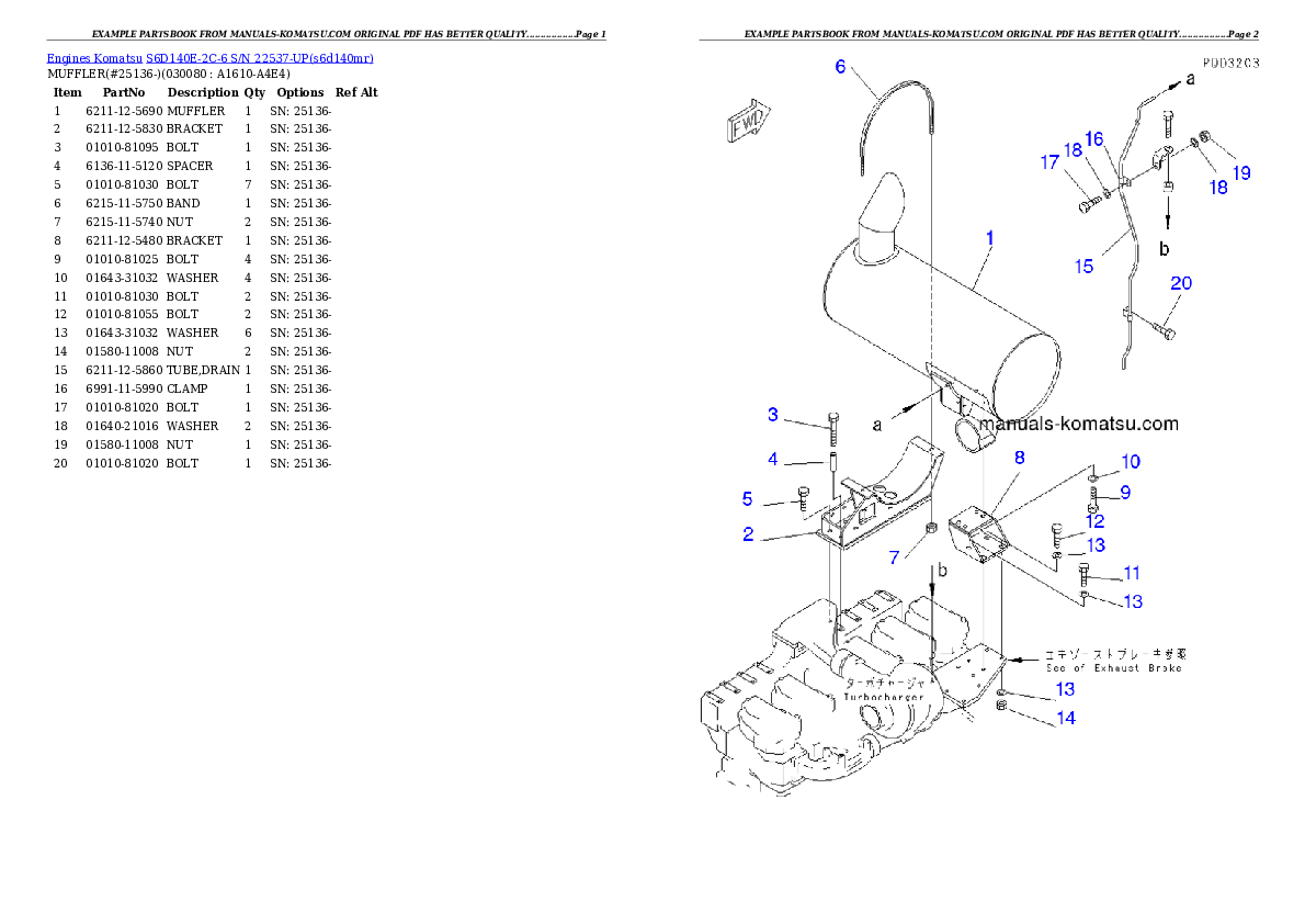 Protected: S6D140E-2C-6 S/N 22537-UP Partsbook