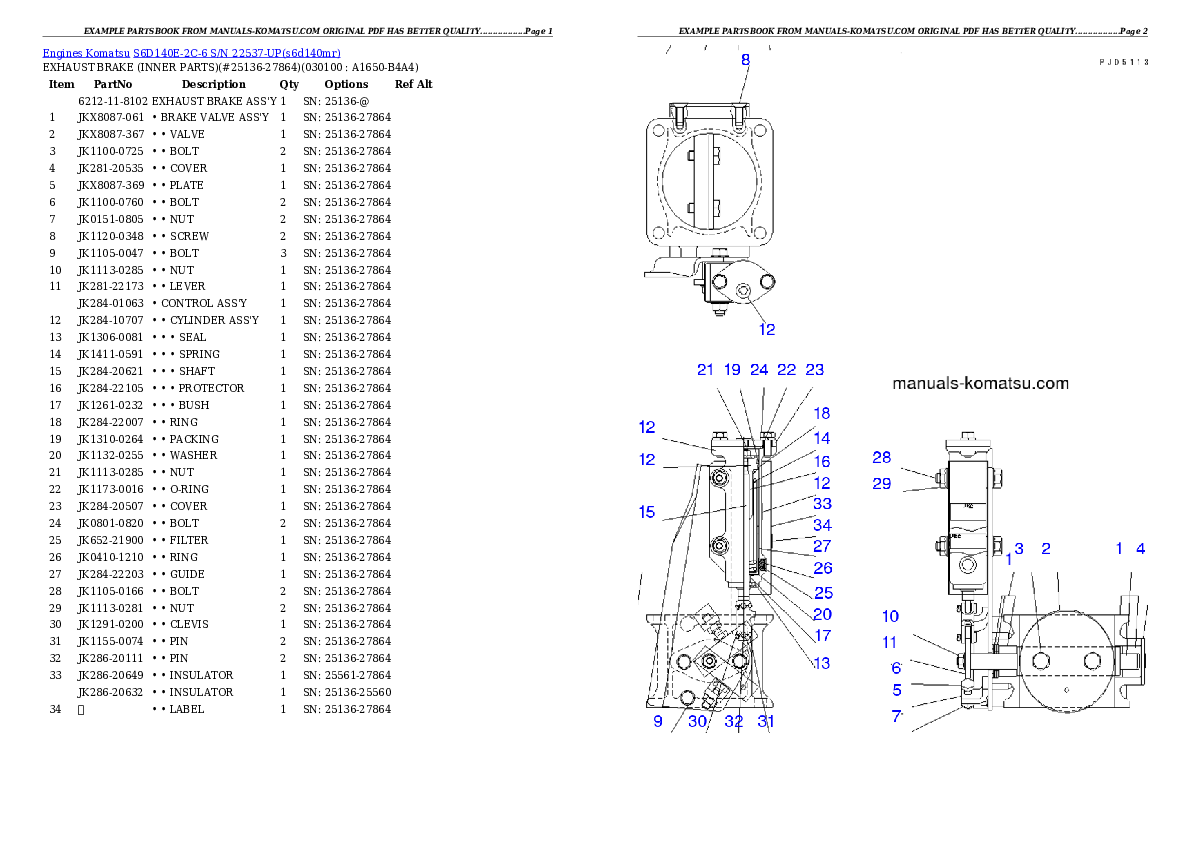 Protected: S6D140E-2C-6 S/N 22537-UP Partsbook
