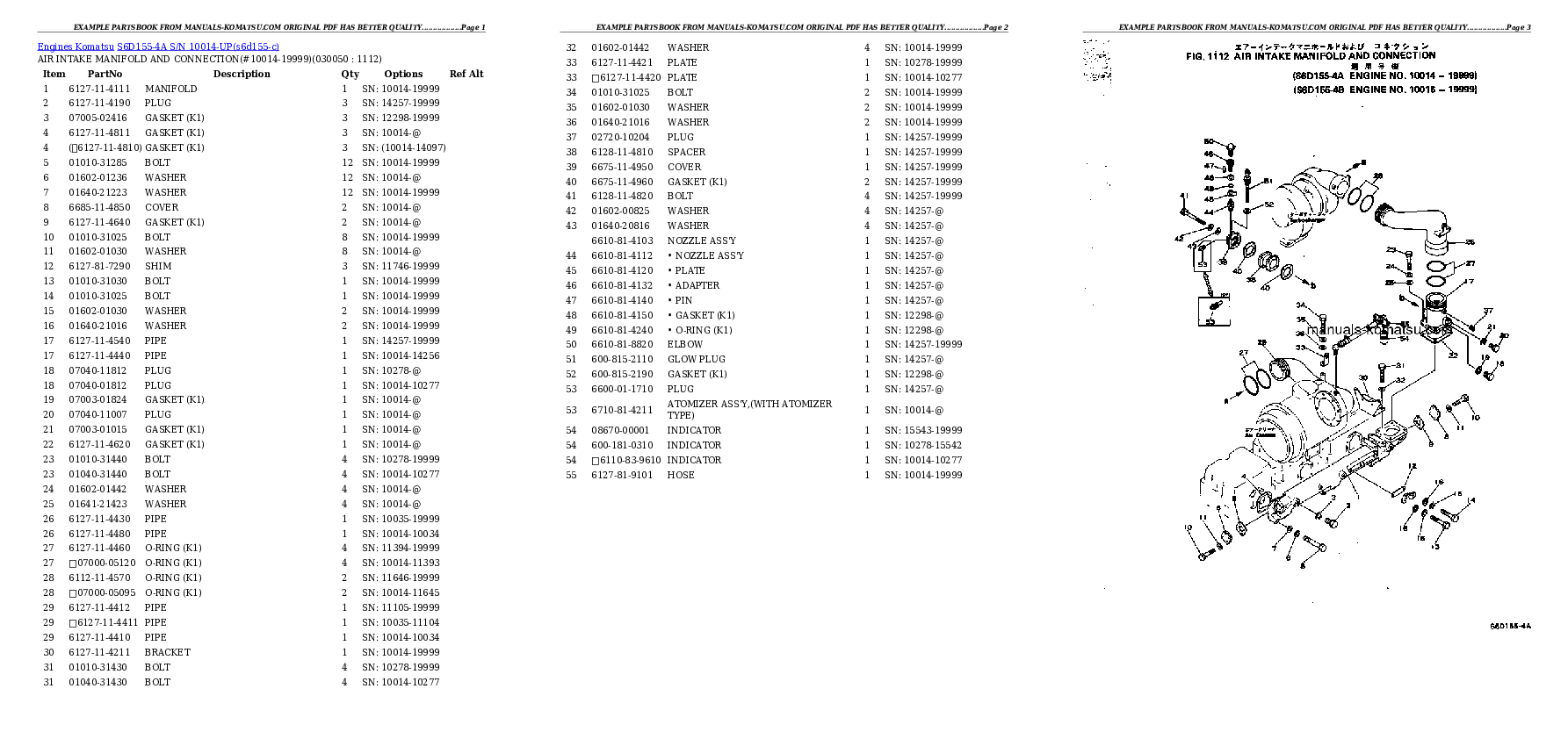 Protected: S6D155-4A S/N 10014-UP Partsbook