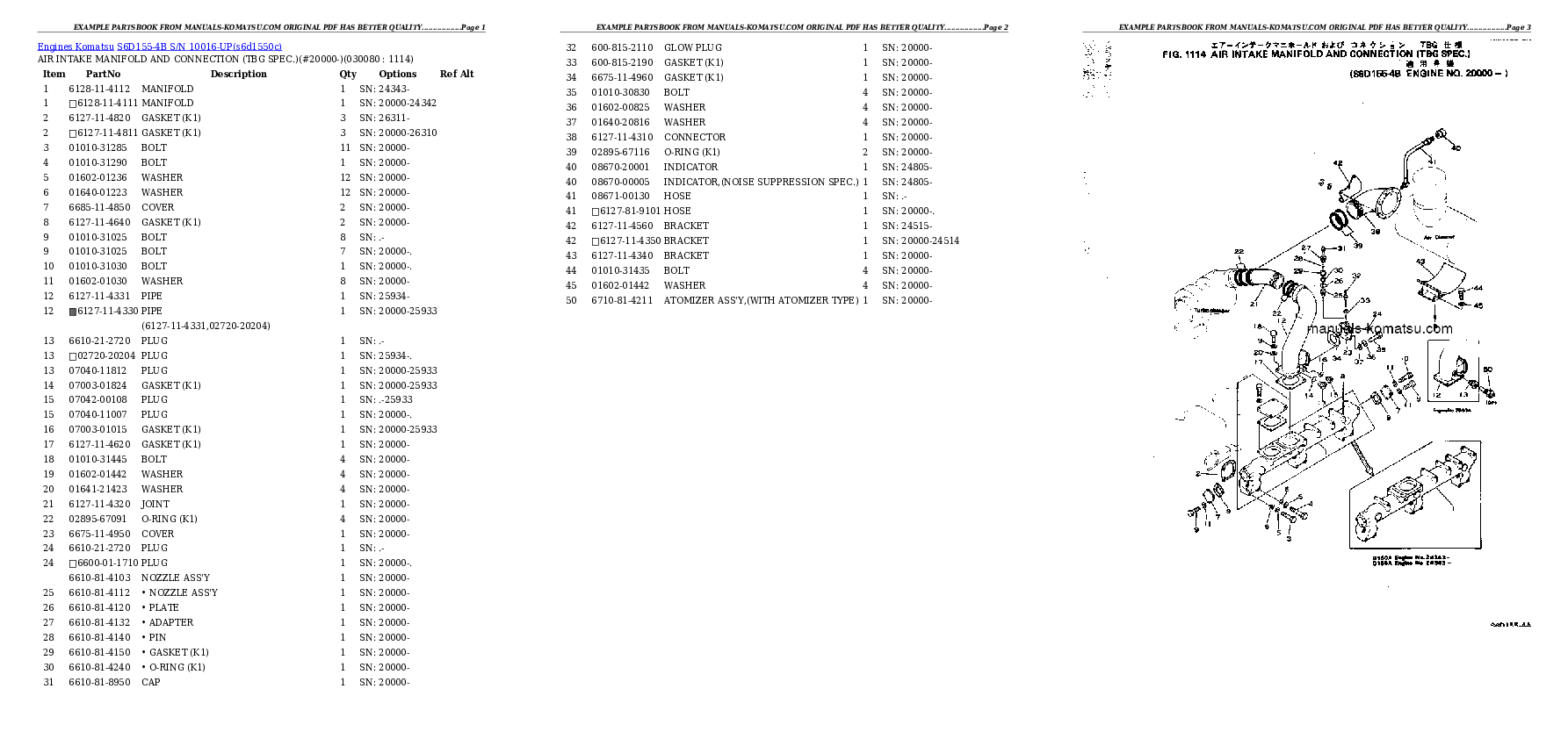 Protected: S6D155-4B S/N 10016-UP Partsbook