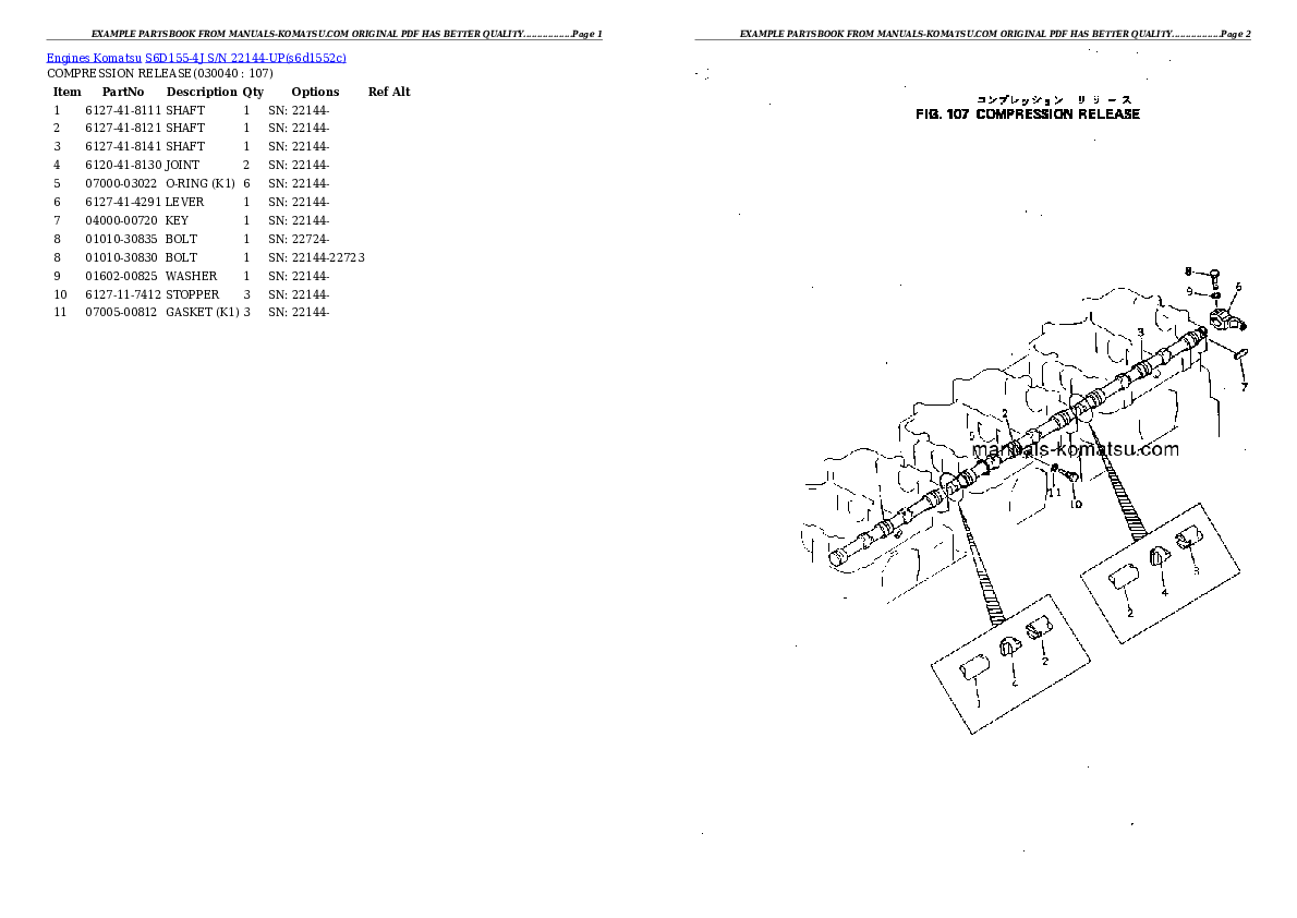 Protected: S6D155-4J S/N 22144-UP Partsbook