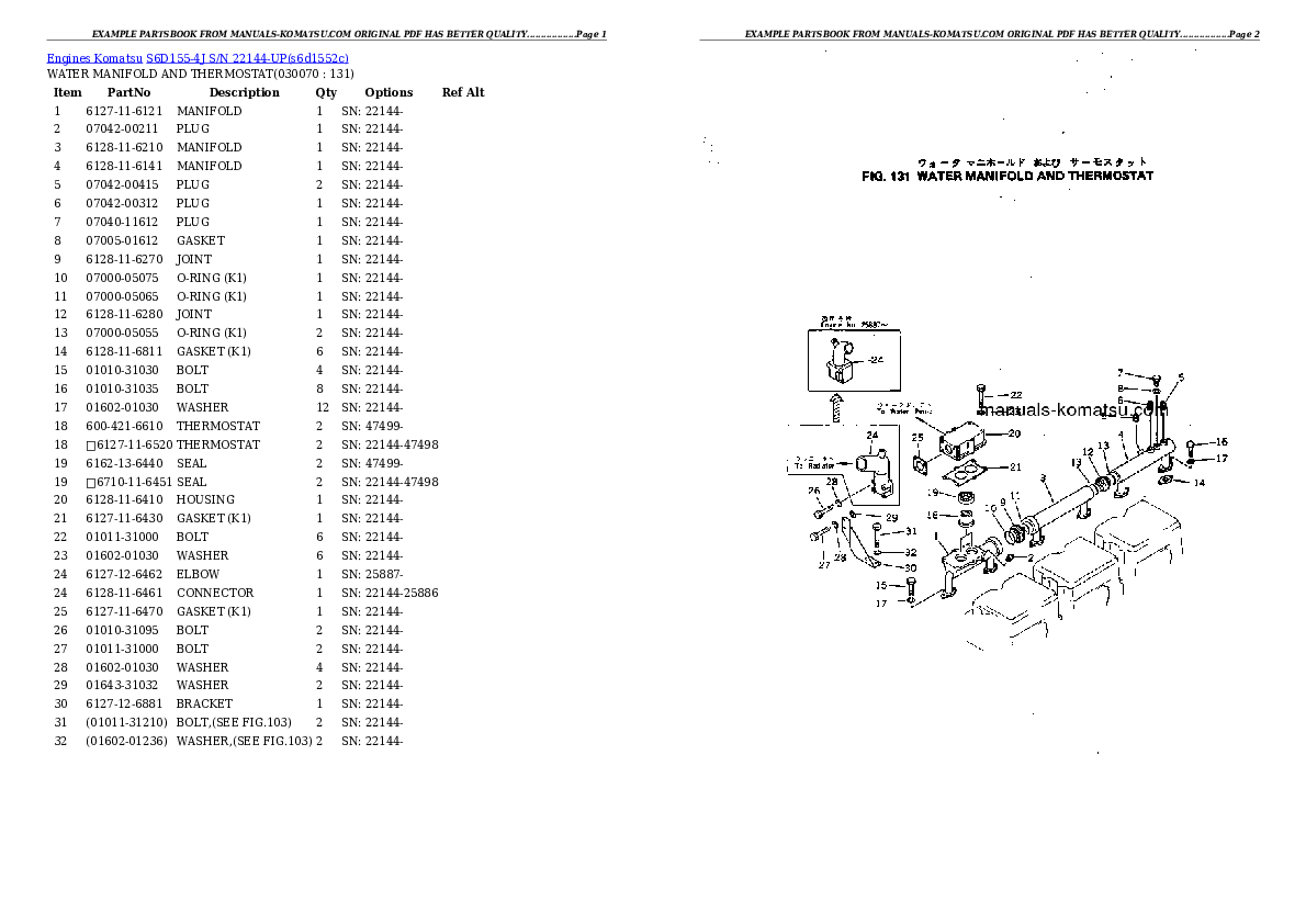 Protected: S6D155-4J S/N 22144-UP Partsbook