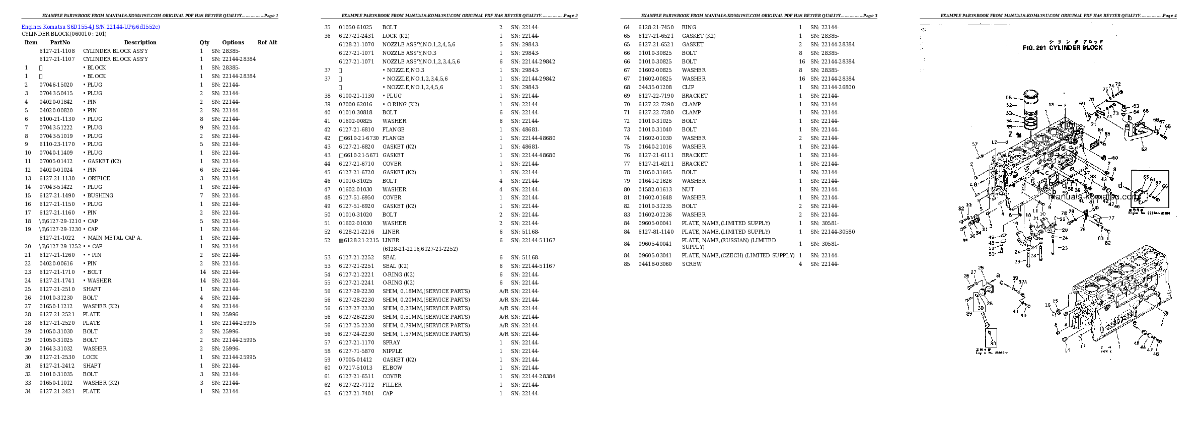 Protected: S6D155-4J S/N 22144-UP Partsbook