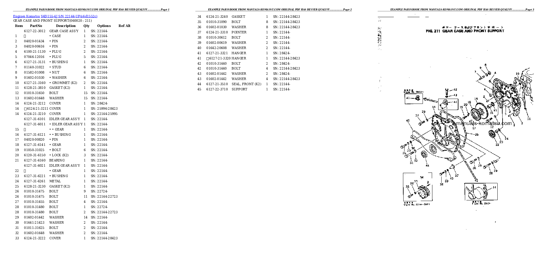 Protected: S6D155-4J S/N 22144-UP Partsbook