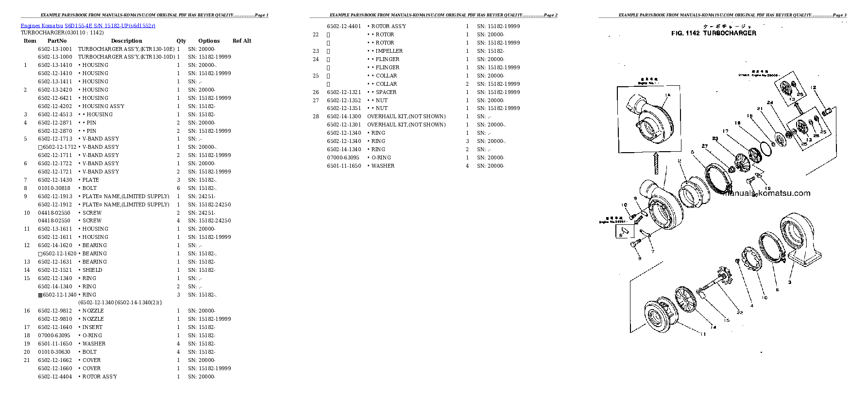 Protected: S6D155-4E S/N 15182-UP Partsbook