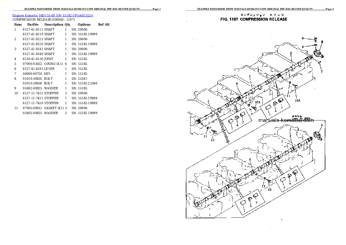 Protected: S6D155-4E S/N 15182-UP Partsbook