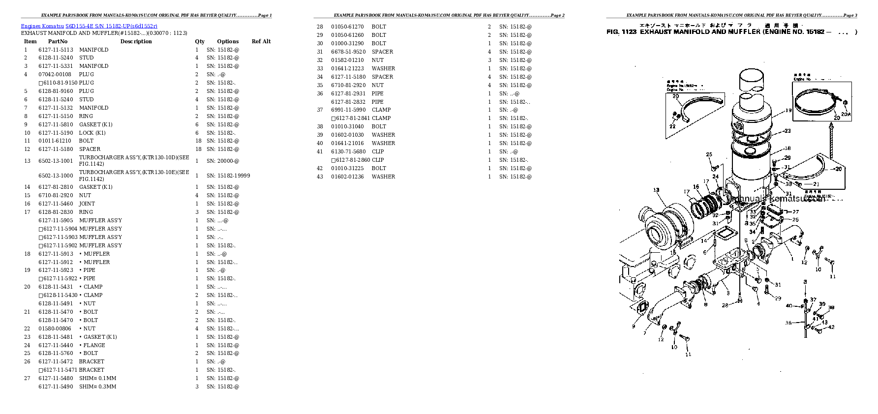 Protected: S6D155-4E S/N 15182-UP Partsbook