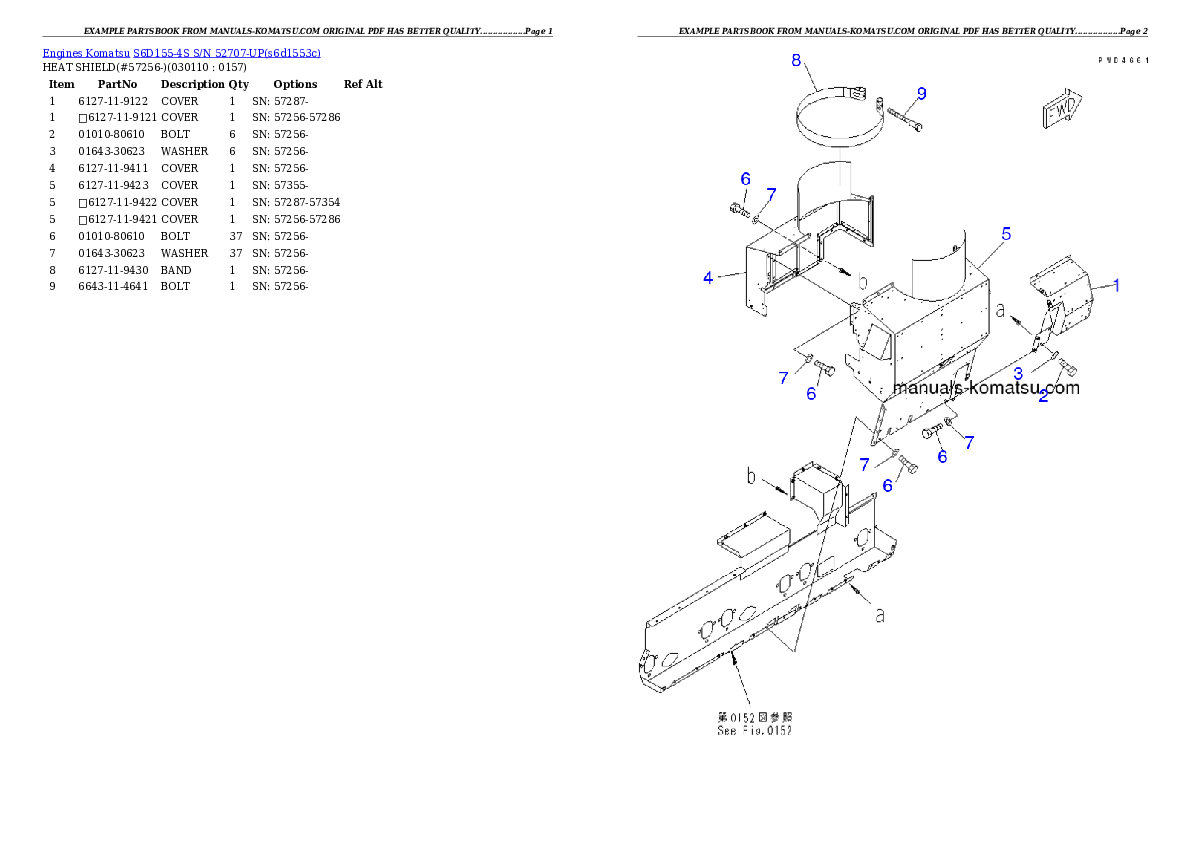 Protected: S6D155-4S S/N 52707-UP Partsbook