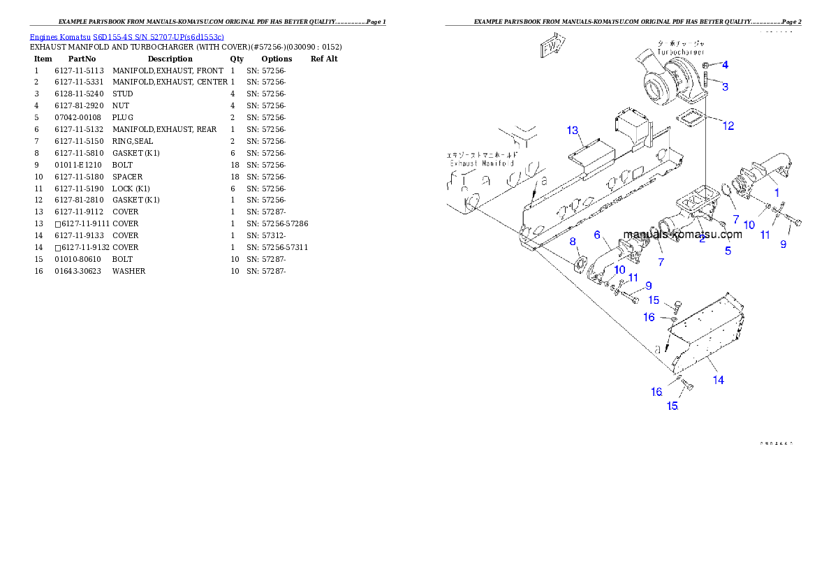 Protected: S6D155-4S S/N 52707-UP Partsbook