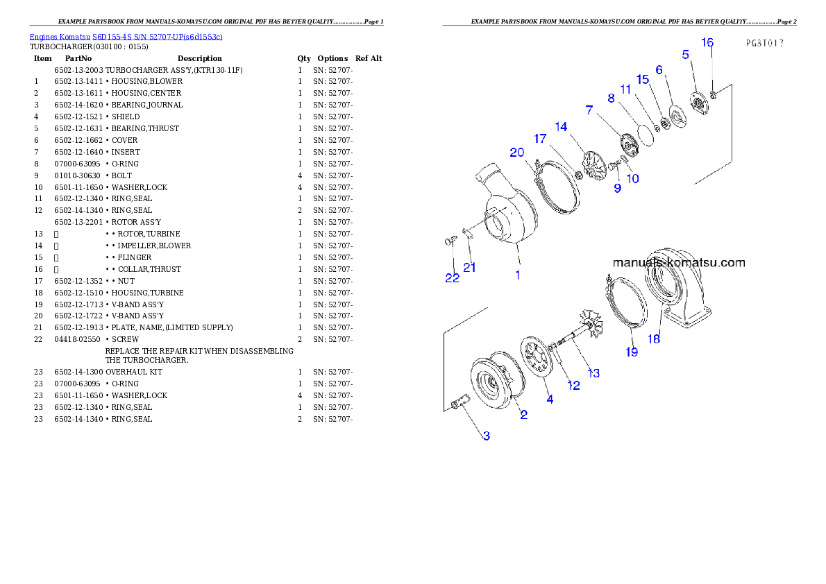 Protected: S6D155-4S S/N 52707-UP Partsbook