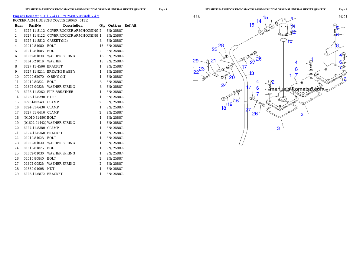 Protected: S6D155-4AA S/N 25887-UP Partsbook