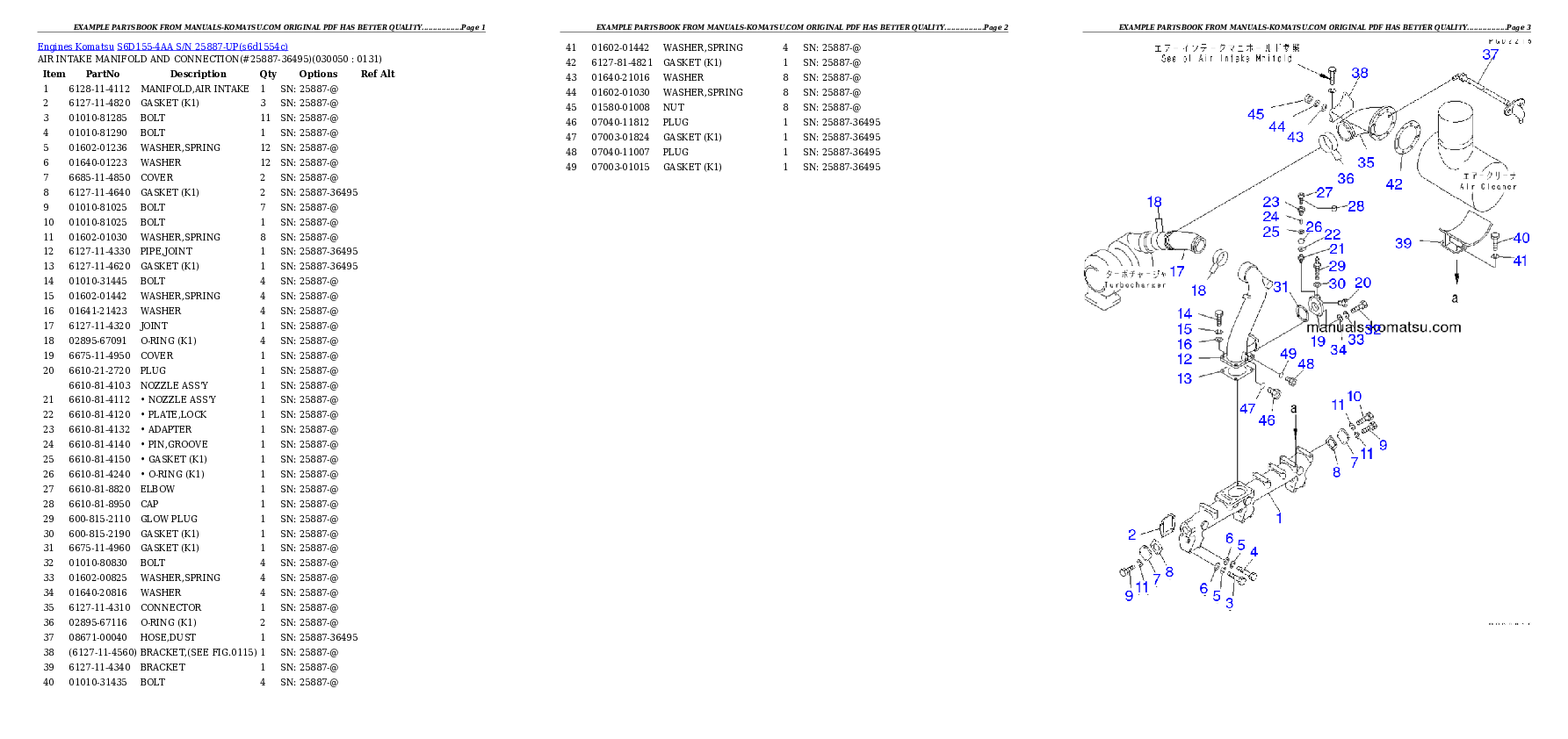 Protected: S6D155-4AA S/N 25887-UP Partsbook