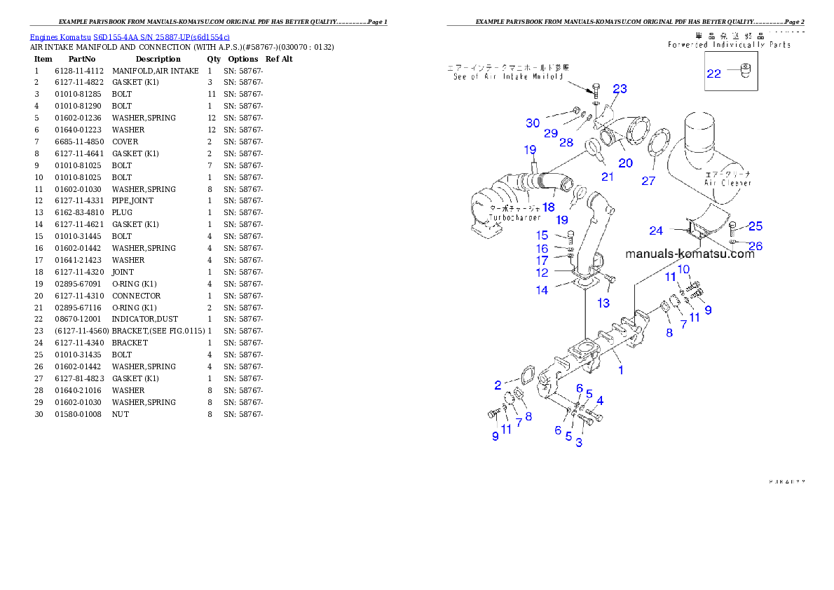 Protected: S6D155-4AA S/N 25887-UP Partsbook